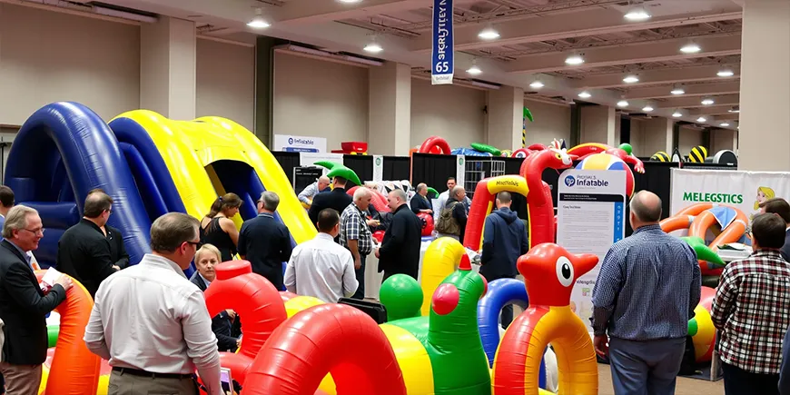 8 Pitfalls 03 Inflatable manufacturer presenting products at a trade show.