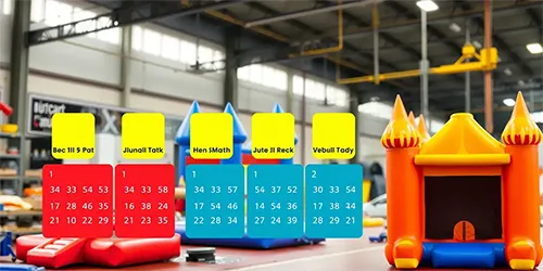 Production calendar for inflatable castles with highlighted deadlines.
